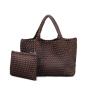 2024 OEM Luxury Designer Vegan Neoprene Tote Bag for Women Handmade Leather Lined Large Handbag with Lace Pattern Custom Logo
