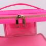 Keymay Stock No MOQ 8 Candy Colors Zipper Toiletry Pouch Organizer Transparent Custom Handle Clear Waterproof PVC Cosmetic Bag