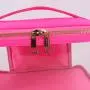 Keymay Stock No MOQ 8 Candy Colors Zipper Toiletry Pouch Organizer Transparent Custom Handle Clear Waterproof PVC Cosmetic Bag