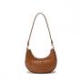 2024 OEM Luxury Designer Single Handle Woven Shoulder Bag Handmade Vegan Leather Lined Custom Logo Women's Pillow moon Shape