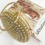 customize Bling Wholesale Crystal Latest Trendy Clutch Bags Round Rhinestone Evening Dinner Clutch Bag Women