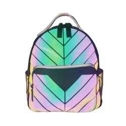 Luminous Fashion Women backpack Big promotion geometric luminous Reflective backpack 2021 new geometric bags