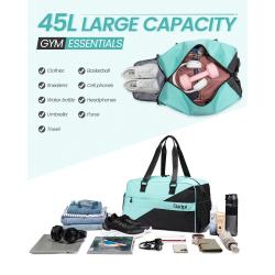 Discount Sale Large Capacity Waterproof 45L Sports Duffel Bag with Shoes Pocket Travel luggage Bags Weekender Overnight Handbags