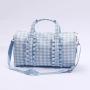 Spring Season Wholesale Manufacturer New Stock Cute Gingham Ruffle Handbags Travel Bag Duffle Girls Ladies Ruffle Duffle Bags