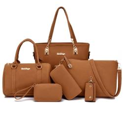 OEM830 New Luxury Fashion Design Women Tote Bag 6Pcs Handbag Sets Brand Designer Ladies Handbag Key Messenger Women Shoulder Bag
