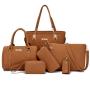 OEM830 New Luxury Fashion Design Women Tote Bag 6Pcs Handbag Sets Brand Designer Ladies Handbag Key Messenger Women Shoulder Bag
