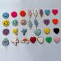 Low MOQ Stock Custom Designer Lighting Bolt Smile Face Adhesive Hat Chenille Glitter Sticker Letter Patches