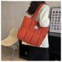 HR442 New Personalized Trend Vertical Stripe Shoulder Bag Fabric Face Simple Women's Bag Filled Cotton Soft Glutinous Tote Bag