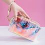 Custom Women Fashion Travel Glitter Cosmetics Bag PU Laser Makeup Bags Waterproof Toiletry Bag