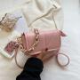Pure Color Chains Fashion Women Bags Pu Cover Crossbody Bag Women Diamond Lattice Shoulder Bag