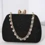 New fashion rhinestone handle handbag lady metal crossbody bag women beautiful evening bags glitter fabric clutch bag