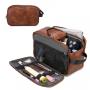 Lovevook 2022 Wash Bag with Wet Dry Compartment PU Vegan Leather Men's Cosmetic Bag Multifunction Large Men Travel Toiletry Bag