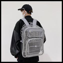 ZF347 Transparent Backpack PVC Universal Fashion Waterproof Student Laptop Bag High Quality Schoolbag Clear Backpack Travel