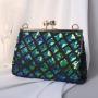 Shiny handmade sequin evening bag lady handbag cross chain women clutch bags green party wedding bags