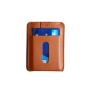 Slim genuine leather card holder front pocket pull tab card holder RFID feature