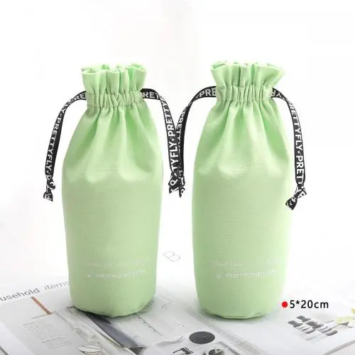 Custom Logo Printed Drawstring Cotton Canvas Pouch Reusable Organic Big Shopping Bag Foldable Portable Jewelry Dust Bags