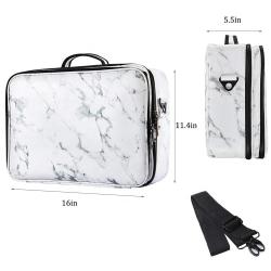 Travel Makeup Train Case Makeup Cosmetic Case Organizer Portable Artist Storage Bag with Adjustable Dividers for Cosmetics