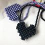 Handmade Mini Candy Color Beaded Heart Crossbody Bag Cute Multicolor Clear Handbag Purse and Messenger Bag for Women
