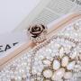 Custom Shiny Pearl Bride Bag Luxury Crystal Women's Evening Bags Shoulder Mobile Phone Bag