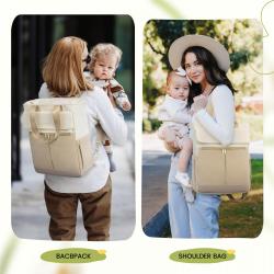LOVEVOOK high quality multifunctional portable baby diaper bags expandable solid canvas backpack diaper bag mommy bag with usb