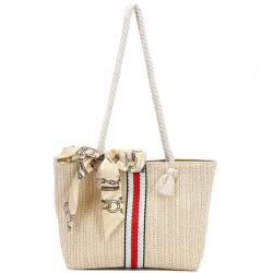 KBW213 New Fashion Women Straw Bag Simple Texture Shoulder Beach Bag Large Capacity Travel Tote Bag For Ladies