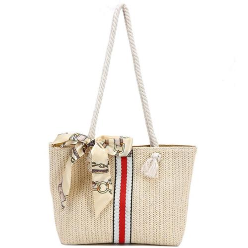 KBW213 New Fashion Women Straw Bag Simple Texture Shoulder Beach Bag Large Capacity Travel Tote Bag For Ladies