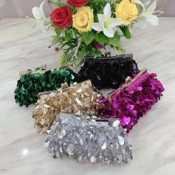 New sequin bead embroidered evening bag