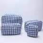 Keymay Stock NO MOQ Premium Tweed cosmetic make up case bag for Ladies Multi Use Pouch Large Capacity Zipper Pouches Custom