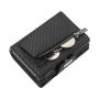 Factory wholesale aluminum wallet card holder carbon fiber metal wallet rfid leather pop up wallet