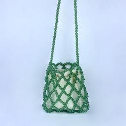 Custom Wholesale New Summer Handbag Casual Beaded Handbag Hollow Imitation Pearl High Quality Hand Woven Bag