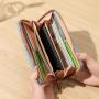 HR002 Woman Pu Leather Lovely Wallet Clip Fashion Versatile Handheld Zipper Billfold Flower Embroidery Pocketbook Card Positions