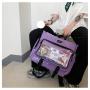 2020 Hot sale canvas school Ita backpack fashion ita backpack with clear pocket clear custom ita bag