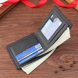 Men's Casual Multi-Card Short Wallet New Fashionable Young Men's Two-Fold Soft Wallet with Open Closure Waterproof