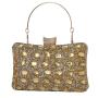 New arrival lady evening hand bag ladies trendy gold chain rhinestone clutch bag women evening bag 2024