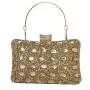 New arrival lady evening hand bag ladies trendy gold chain rhinestone clutch bag women evening bag 2024