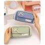 HR203 Solid Color Simple Pen Bag Layered Oxford Girl Boy School Students' Pencil Pouch New Fashion Storage Stationery Pencil Box