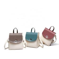 Factory Wholesale Hasp Pocket Women Fashion Real Leather Backpack
