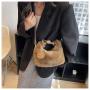 2023 New Fashion Lovely Plush Square Bag Female Plush Soft Portable  Bag Designer Handbag Wholesale