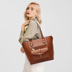 2 In 1 Set Female Vintage Solid Color Shoulder Bags With Mini Purse Women's Bag Casual Small Crossbody Bags Handbag