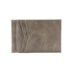 Custom zip pocket travel men genuine leather money bag purse leather wallet with money clip