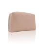 Custom logo make up organizer bag leather makeup pouch bag leather travel cosmetic bag