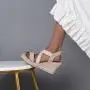 Fashion Fancy Female Chunky Footwear Woman Ultra Platform Wedge High Heels Espadrilles Sandals For Women And Ladies