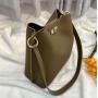 Genuine Leather Bucket Tote Bag 2021 Brand Fashion Litchi Pattern Ladies Sling Handbags Trendy Luxury Shoulder Bag Women