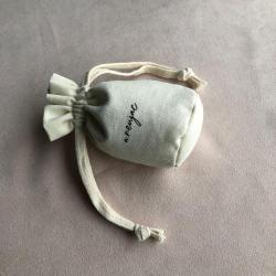Small Cotton Linen Packaging Pouches Round Bottom Cotton Linen Drawstring Travel Pouch