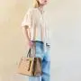 2024 Hot Selling Custom Private Luxury Brand Brown PU Leather Women Hand Bag Buckle Belt Fashion Handbag Tote Bag