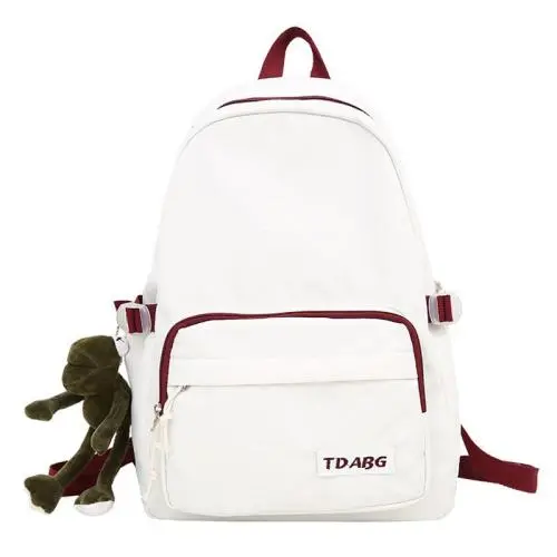 HR035 Latest Fashionable Female High School Student Backpack Nylon Ins Lightweight Casual Bag Recycle Daily Young People Bag