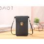 Women's Retro Student Style Mobile Phone Wallet Thin Tide Lock Sling Bag with Portable Touch Screen Feature Small Buckle Design