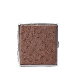 OEM ODM Customize Handmade Genuine Real Ostrich Skin Leather Luxury Classic Cigar Cigarette Case Box