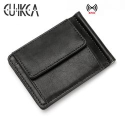 CUIKCA Mens Wallets HF015 Slim Card Holder Metal Money Clip Rfid Wallet Coin Case