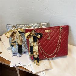 Women's bag 2024 new Korean version of the single shoulder cross-body bag casual deer lattice silk scarf messenger bag
